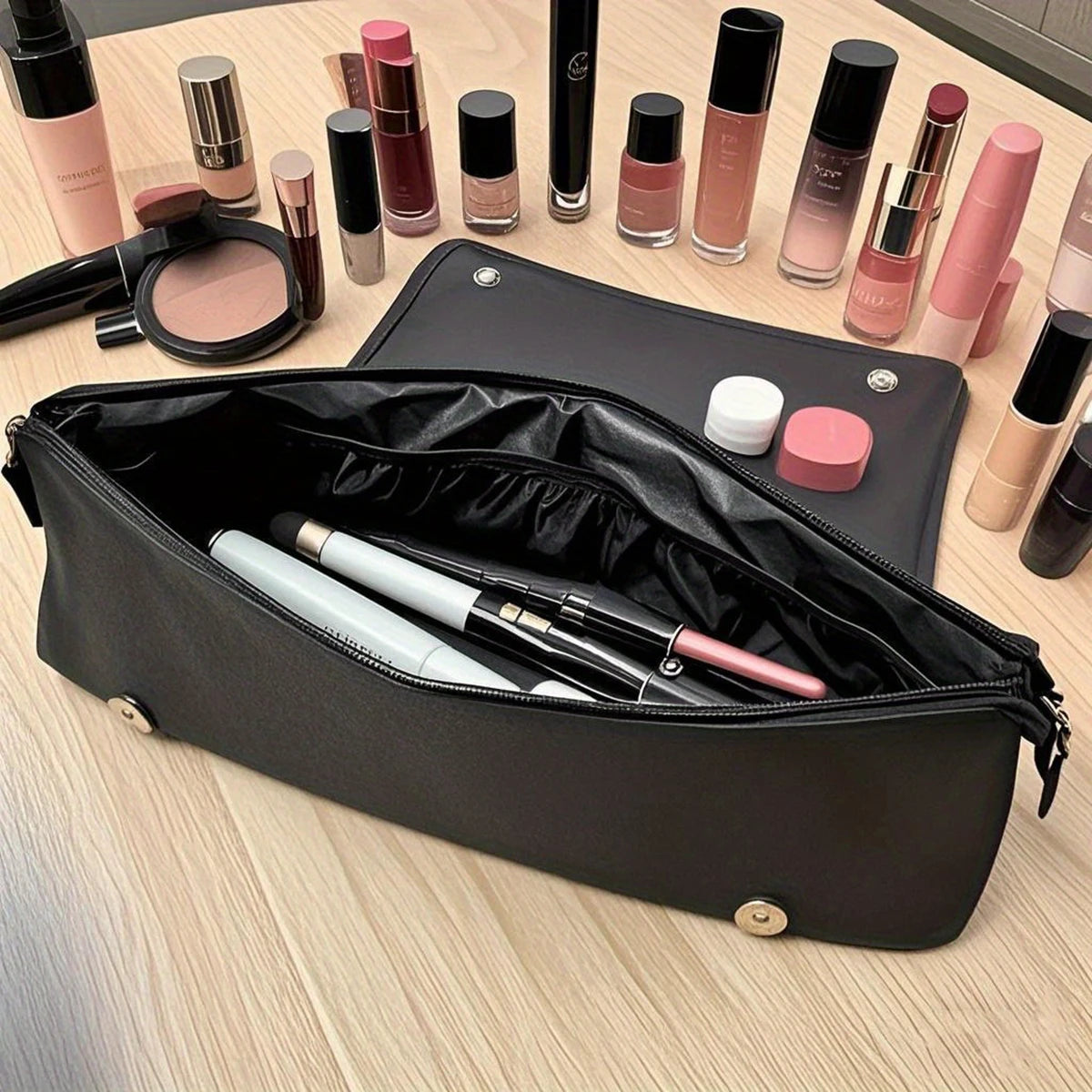 Sac de rangement de voyage essentiel : Sac de voyage noir pour outils de coiffure, fer à friser et lisseur, 1 pièce